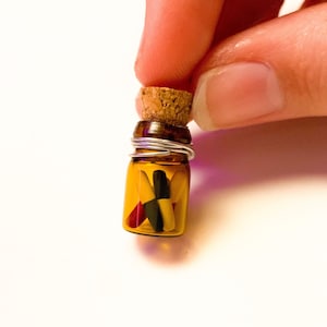 Medicina antigua en miniatura / collar de botella de píldora