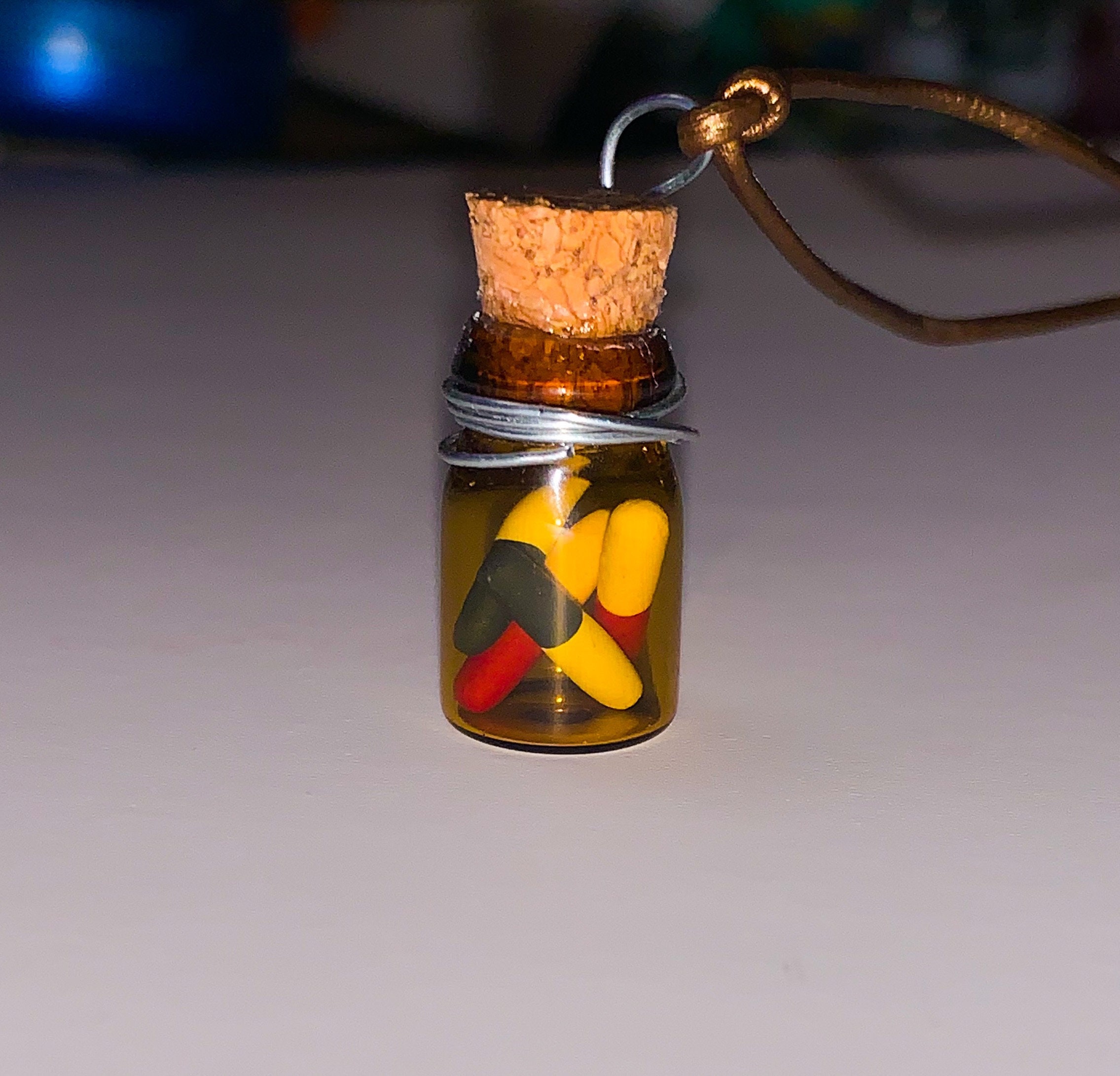 Miniature Antique Medicine/pill Bottle Necklace Etsy
