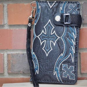 Cross Cowboy Boot Wallet/Soporte para celular