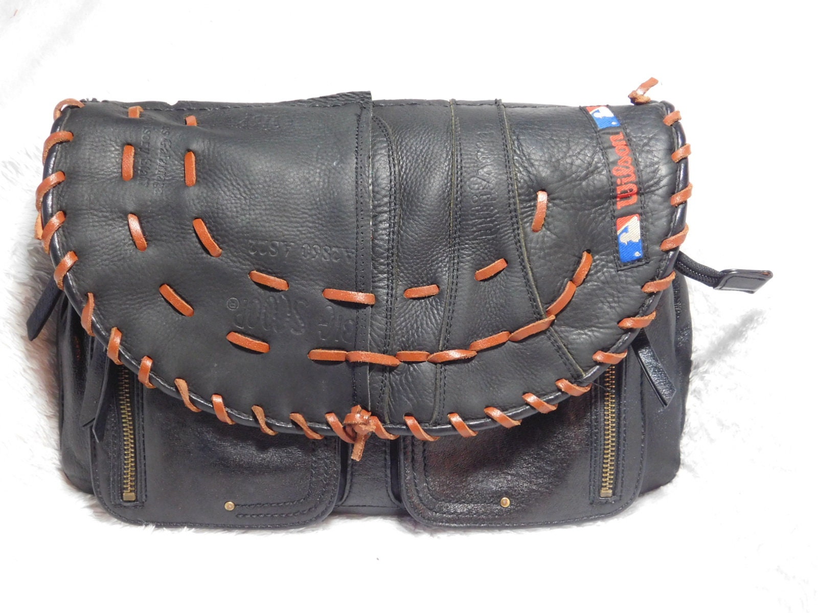 baseball purse leather