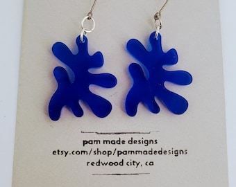 Matisse-style cobalt blue earrings