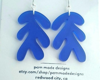 Matisse-style cobalt blue earrings