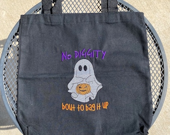 Embroidered Halloween Trick-or-Treat Bag, Kids Candy Tote