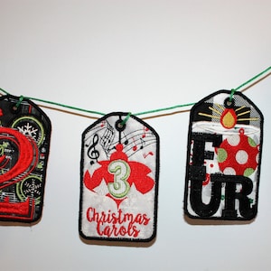 Christmas Advent Calendar, Christmas Countdown Calendar, Embroidered Advent Calendar with pockets, Decorative Advent Calendar