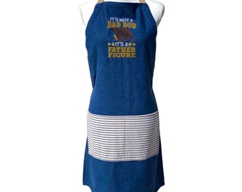 Funny Denim Dad Apron, BBQ Grill Master Gift
