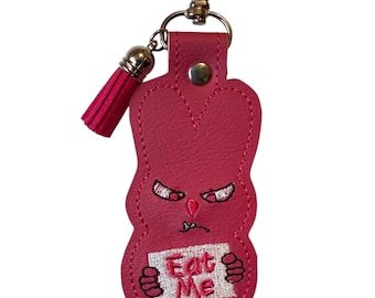 Angry Bunny Vinyl Key Fob, Sarcastic Easter Gift