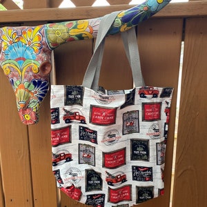 Farmers Market tote bag, Canvas tote bag, reusable shopping bag, Christmas tote bag, Christmas gift bag, Teacher gift, Gift for her