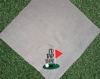 Funny Embroidered Golf Towel, Father's Day Gift, 16"x16"