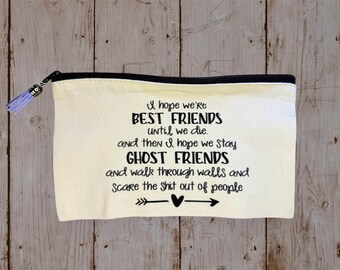 Ghost Friends Cosmetic Bag, Bestie Gift for Her