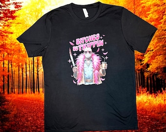 Bitches Be Trippin’ Jason Vorhees Tee, Horror Fan Tee, Dark Humor Gift, 80's Horror Shirt