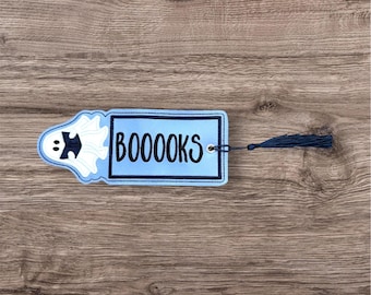 Ghost Bookmark, Halloween Embroidered Bookmark, Glow in the Dark