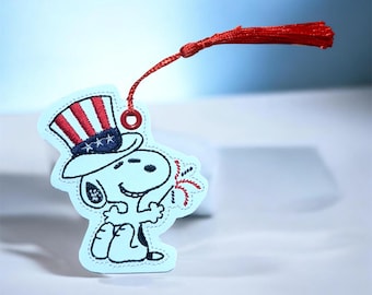 Patriotic Beagle Bookmark, 4th of July Bookmark