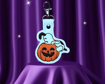 Pumpkin Beagle Keychain, Peanuts Keychain, Halloween Keychain