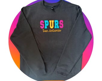 Spurs Glitter Embroidered Sweatshirt