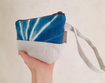 Bolsa mediana de lino forrada con neceser de algodón que reserva las líneas de costura