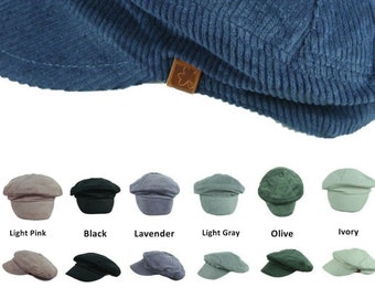 Men Women Corduroy Newsboy Cap Fiddler Travel Caps Fashion Casual Unisex Ivy Hat Sailor Captain Sun Visor