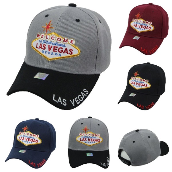 Welcome Las Vegas Baseball Cap Adjustable Hat Fabulous Nevada Fashion Casual Hip Hop Black Navy Burgundy Unisex Caps