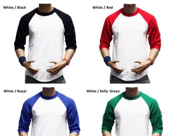 Men's Baseball 3/4 Sleeve T-Shirt Crew Neck Fashion Sports Hipster Hip Hop Jersey Raglan Casual Tee