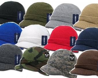 Unisex Visor Knit Beanie With Bill Jeep 