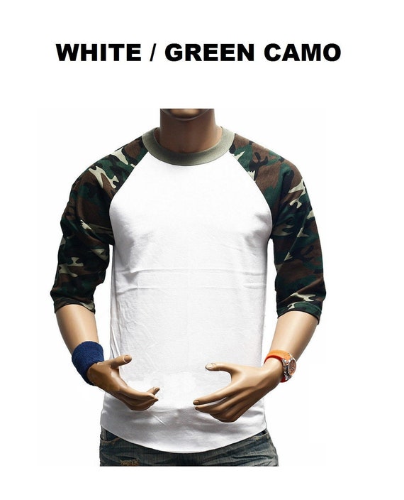 Sleeve Camouflage T-Shirt Crew Neck 