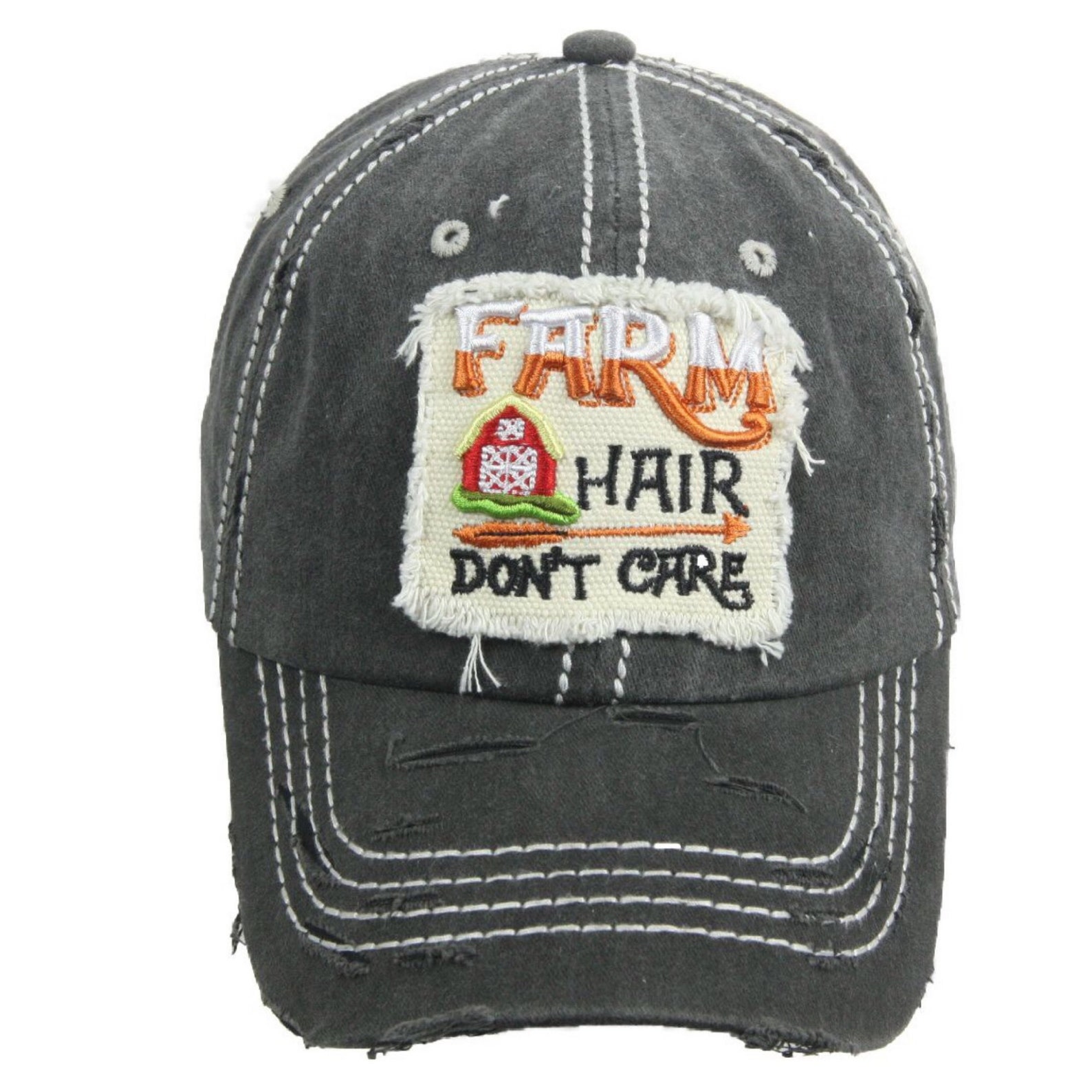 Farm Hair Don't Care Baseball Cap Distressed Vintage Sun | Etsy