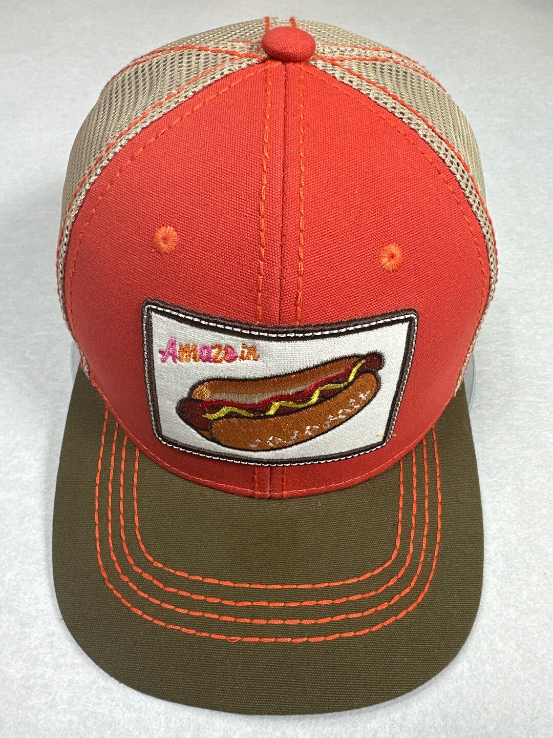 Unisex Mesh Trucker Hat - Baseball Cap With Square Patch Snapback Adjustable