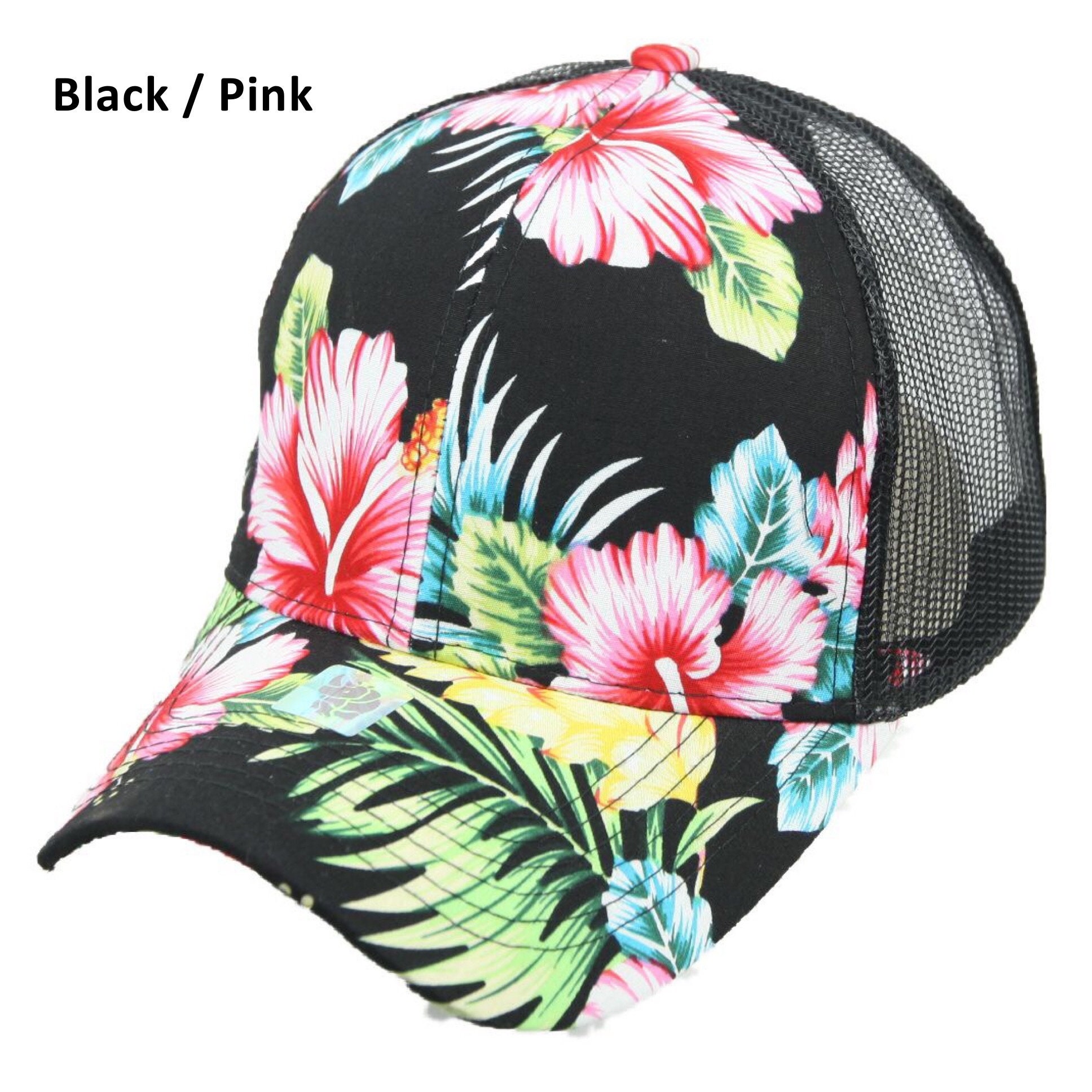 Hawaiian Hibiscus Baseball Cap Snapback Mesh Hat Floral Hats Etsy