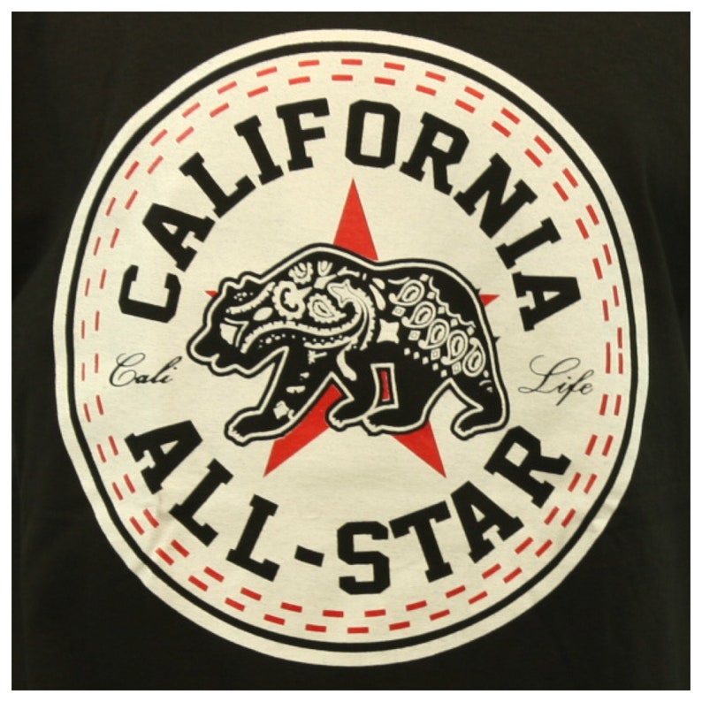 Funny Graphic T-Shirt California All-Star Fashion Casual Printed Hip Hop Hipster Humor Urban Tee