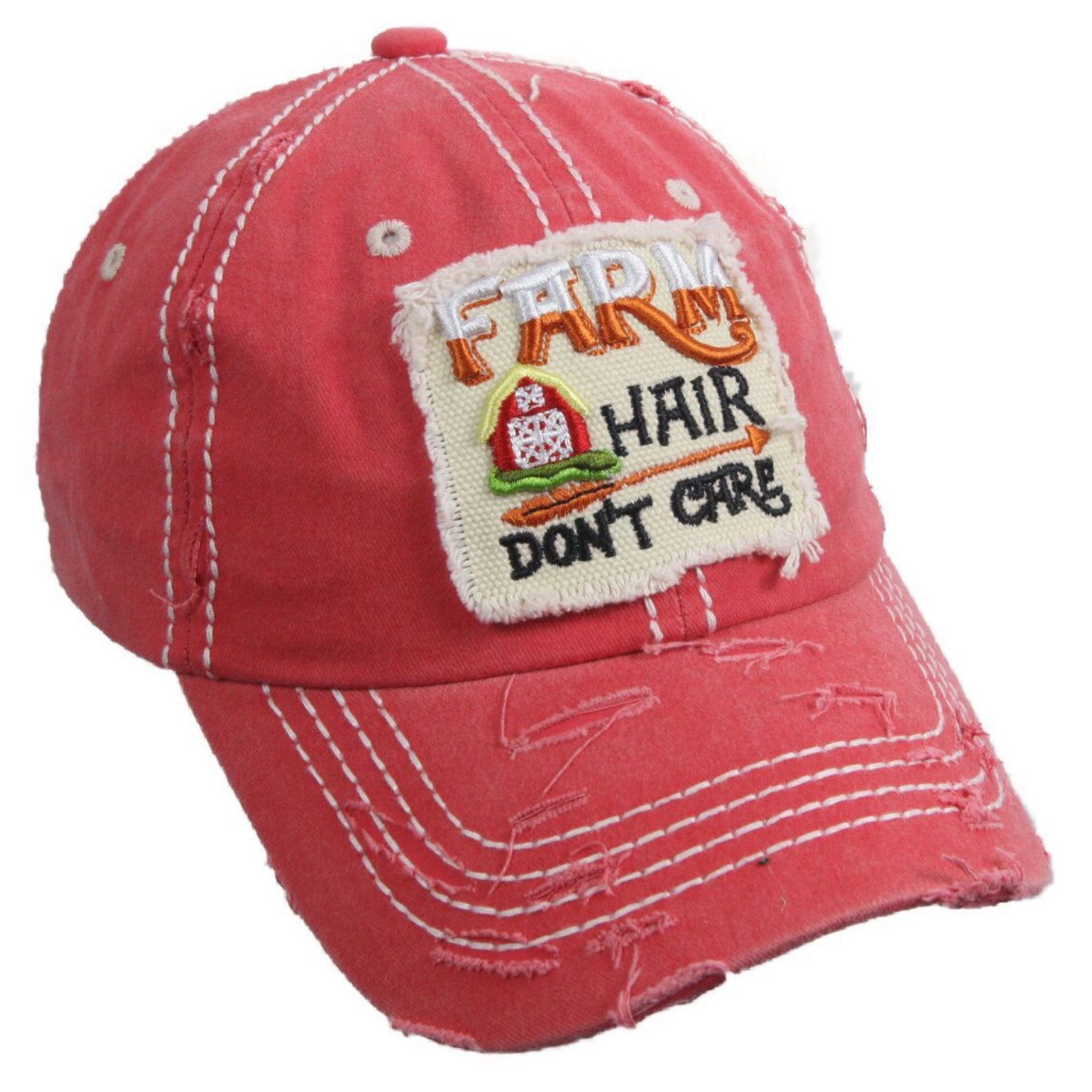 Farm Hair Don't Care Baseball Cap Distressed Vintage Sun | Etsy