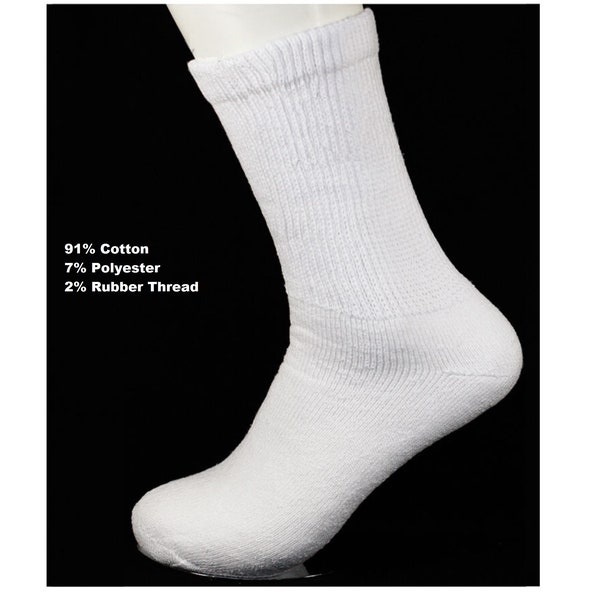 4 Pairs , 12 Pairs Heavy Weight Thick White Cotton Crew Socks Men Woman Teen for Work, Sports, Everyday Wear size 9-11, 10-13, 13-15