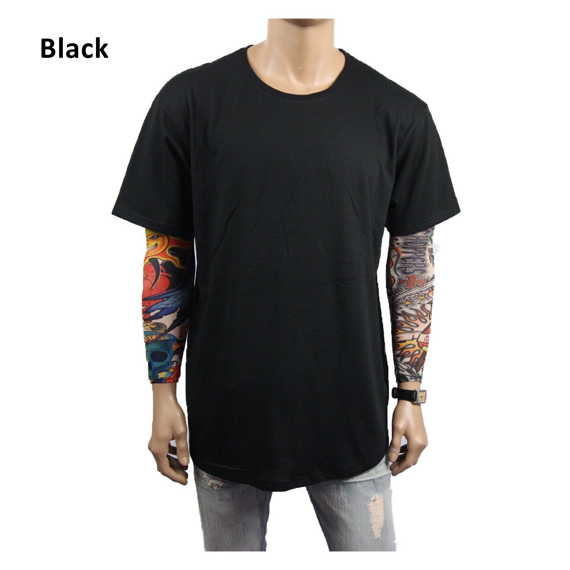 Mens Tshirt Long Extended Casual Tee Basic Crew Neck Hipster Etsy