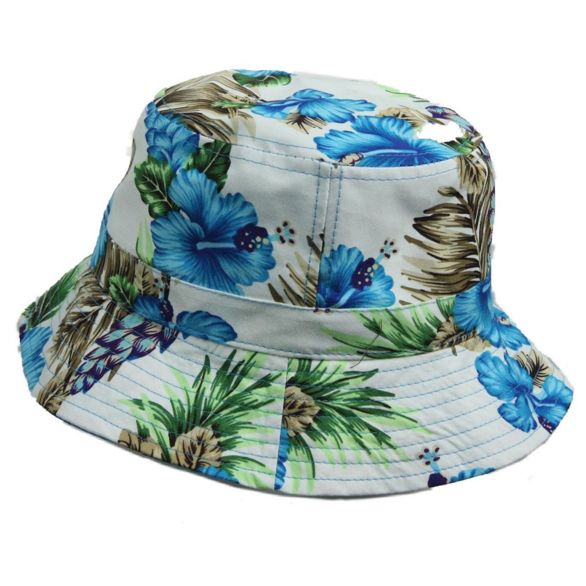 Hawaiian Bucket Hat Floral Travel Hats Tropical Hibiscus Etsy