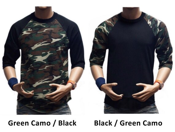 baseball shirt with camo sleeves