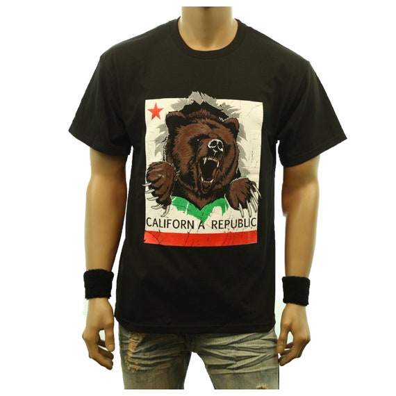 Camo Bear Cali Bear California Republic Graphic T shirt