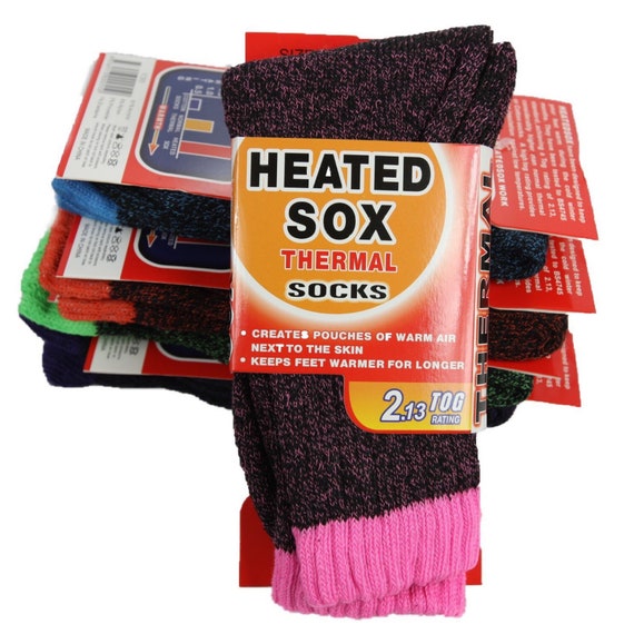 Women 3 Pack Thermal Crew Socks Winter Heated Ski Hiking Heavy Weight 9-11  Fashion Casual Warm Heated Sox 