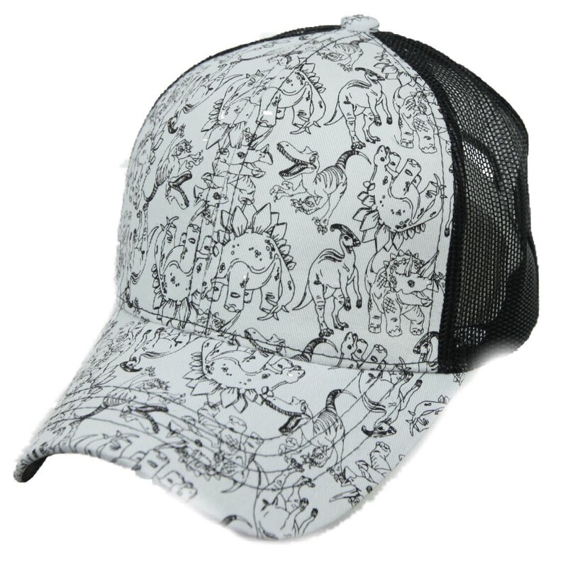 dinosaur with white cap on head