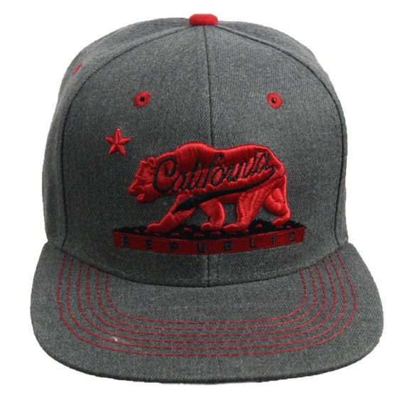 Unisex Mesh Snapback Caps California Bear Clip Art Flat Hip Hop Baseball Hat