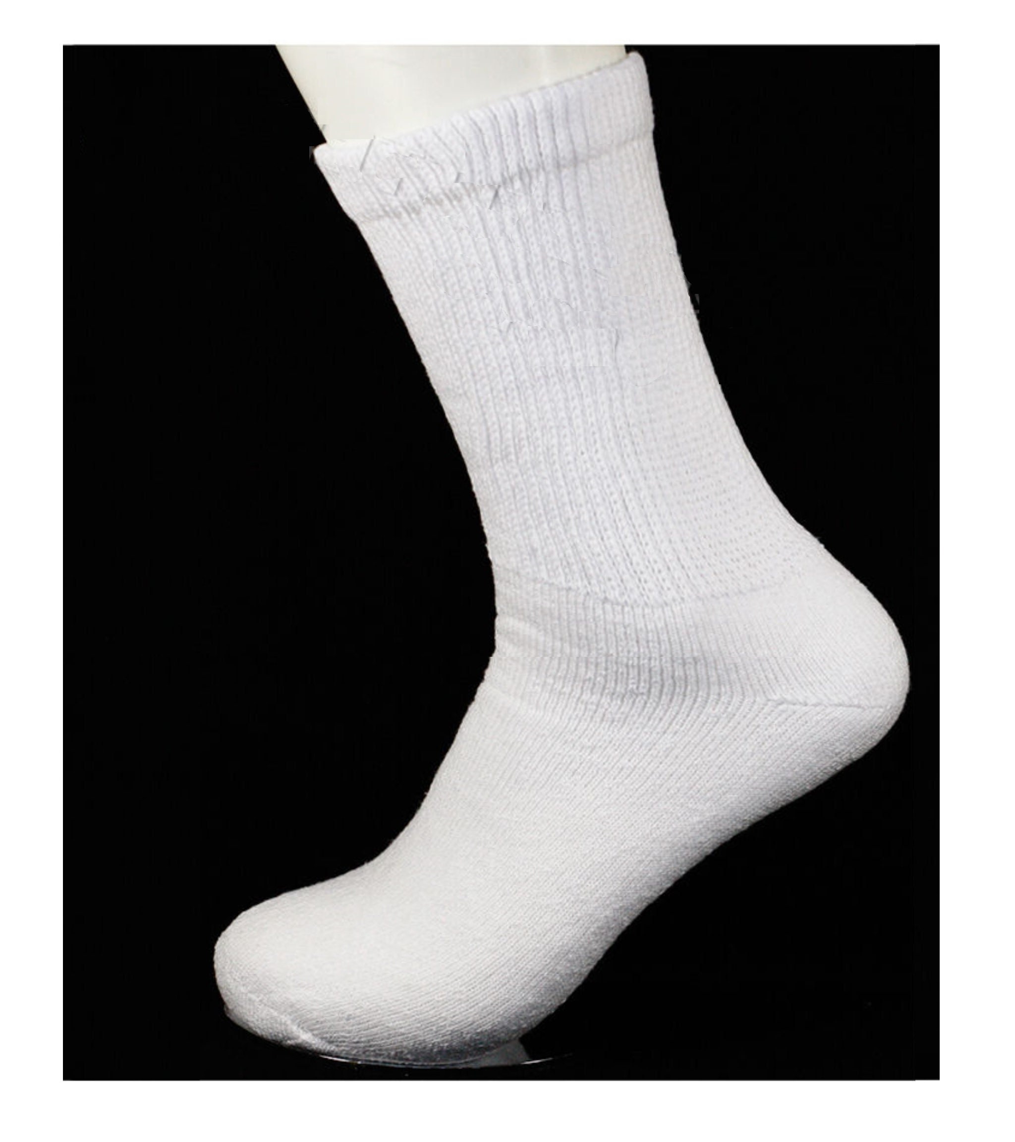 4 Pairs , 12 Pairs Heavy Weight Thick White Cotton Crew Socks Men Woman  Teen for Work, Sports, Everyday Wear Size 9-11, 10-13, 13-15 