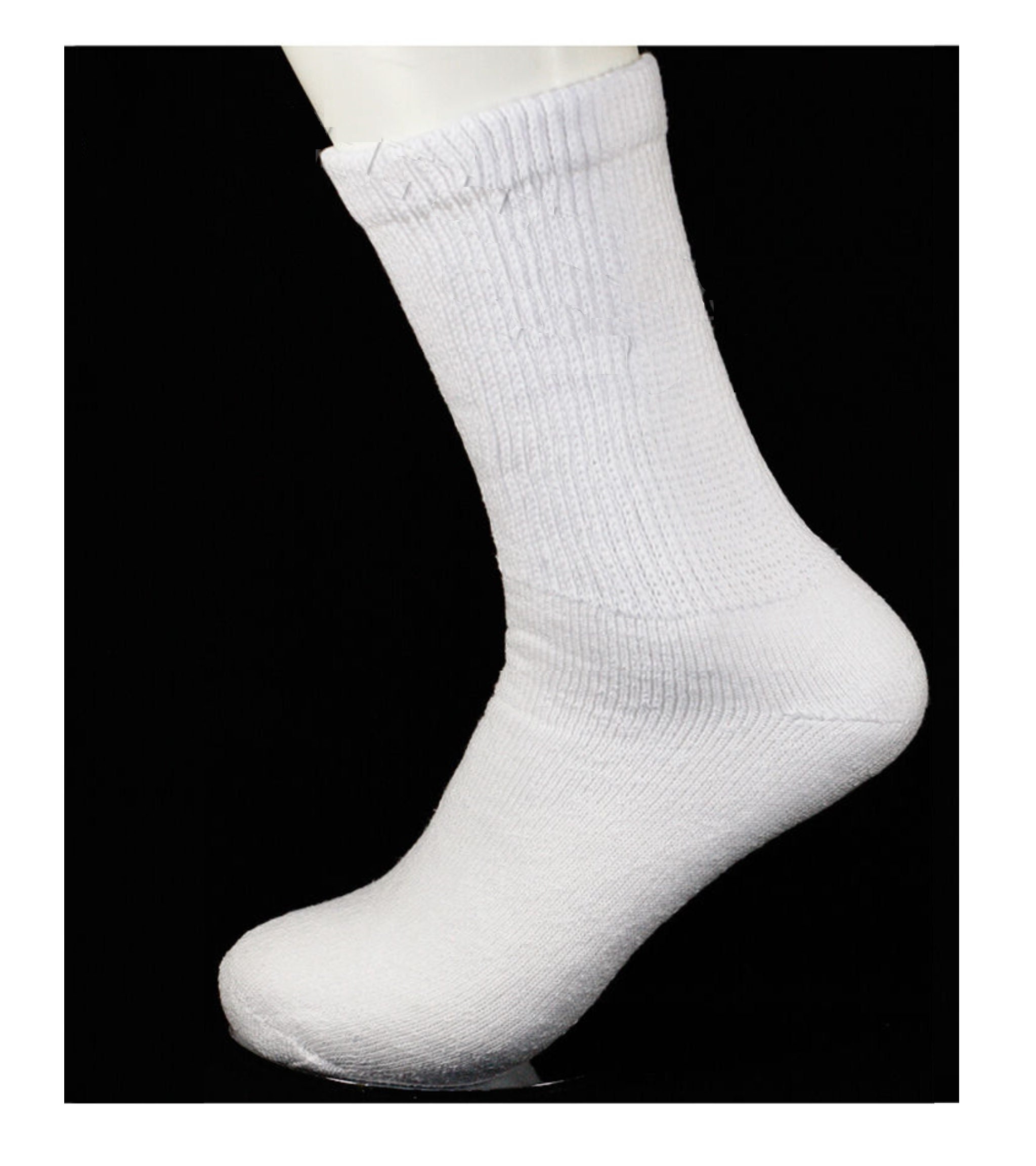 4 Pairs , 12 Pairs Heavy Weight Thick White Cotton Crew Socks Men