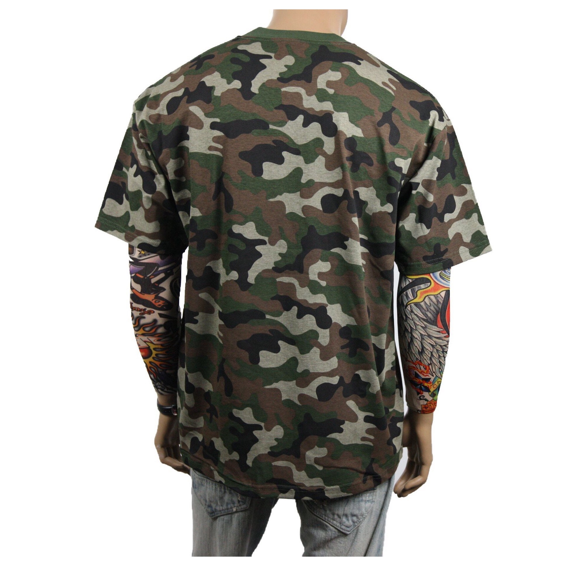 Men's T-shirt Plain Crew Neck V-neck Military Camo Fashion | Etsy