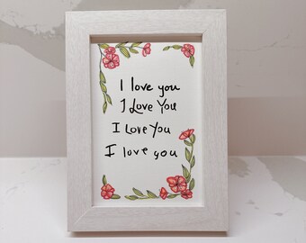 Personalized Handwriting Gift, Custom Framed Art, Mother's Day Gift