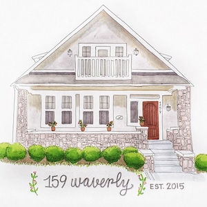 House Drawing, House Portrait, House Painting, Housewarming Gift, Realtor Gift, Closing Gift, Paper Anniversary, New Home, Childhood Home