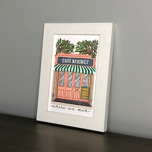 THE FRAMED MINI: Custom First Date Portrait, Where He Proposed, Gift Paper Anniversary Gift, First Date Painting, Wedding gift, Where We Met