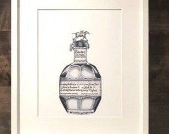 Custom Liquor Bottle Portrait: Personalized Bourbon Art, Bar Decor
