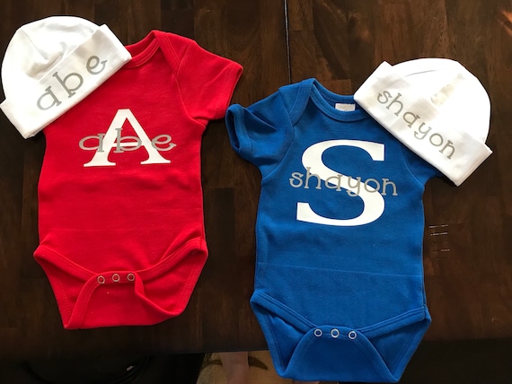 monogrammed newborn onesie