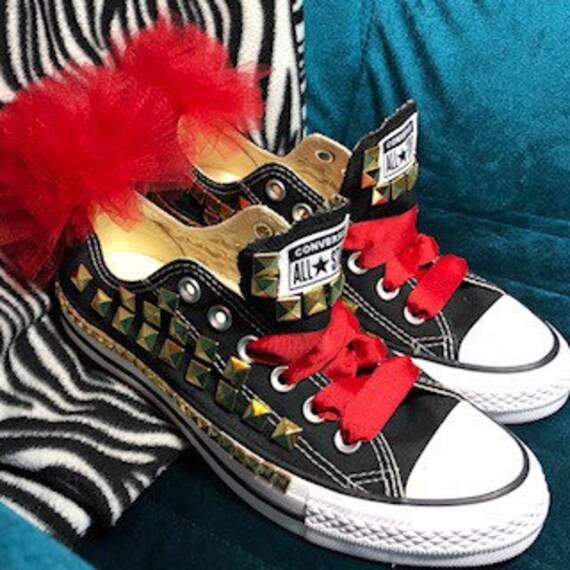 Custom made Studded Converse black 