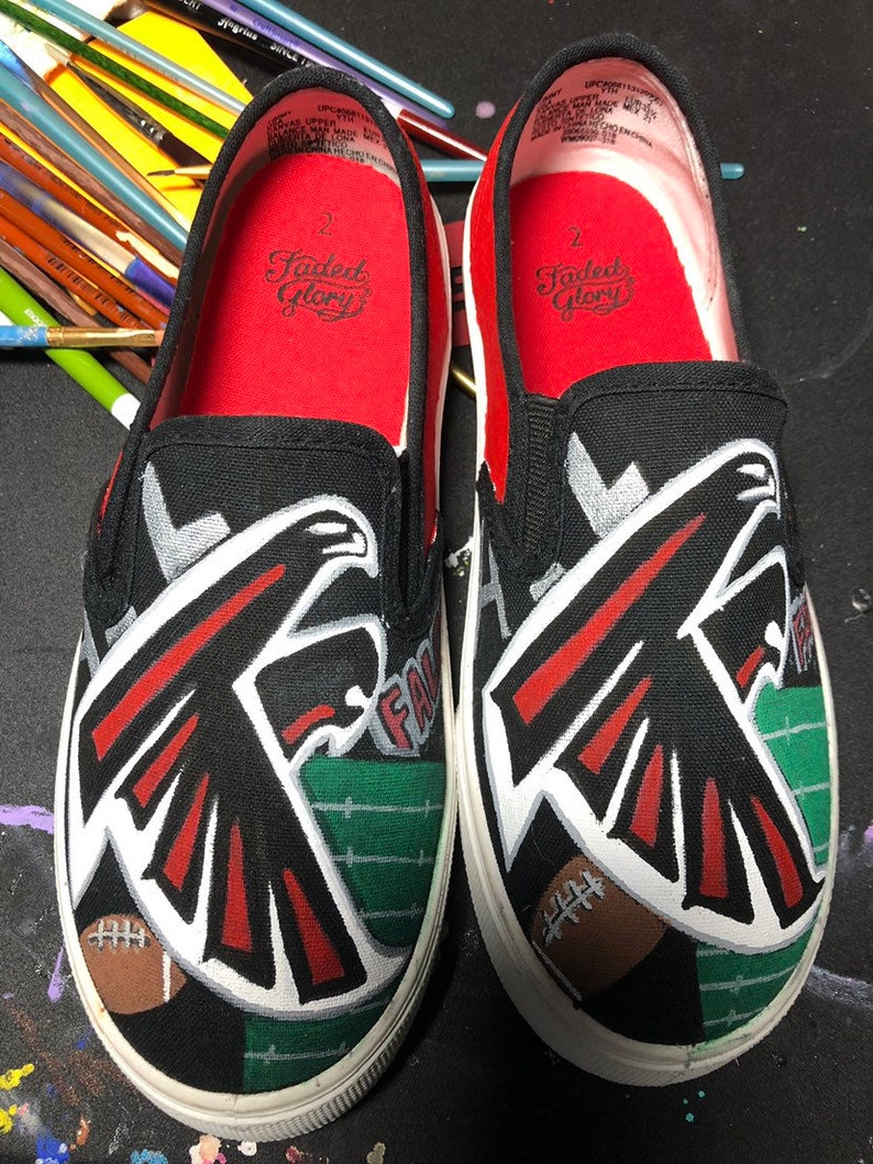 Custom Painted Atlanta Falcons Shoes Handmade canvas shoes | Etsy