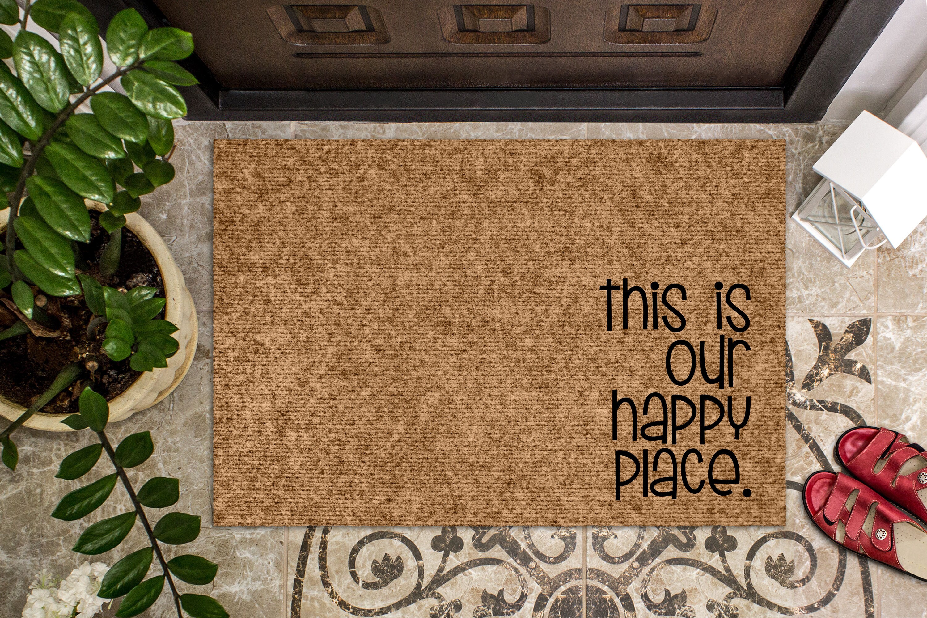 This is our happy place doormat Funny DoorMat Closing Gift Etsy