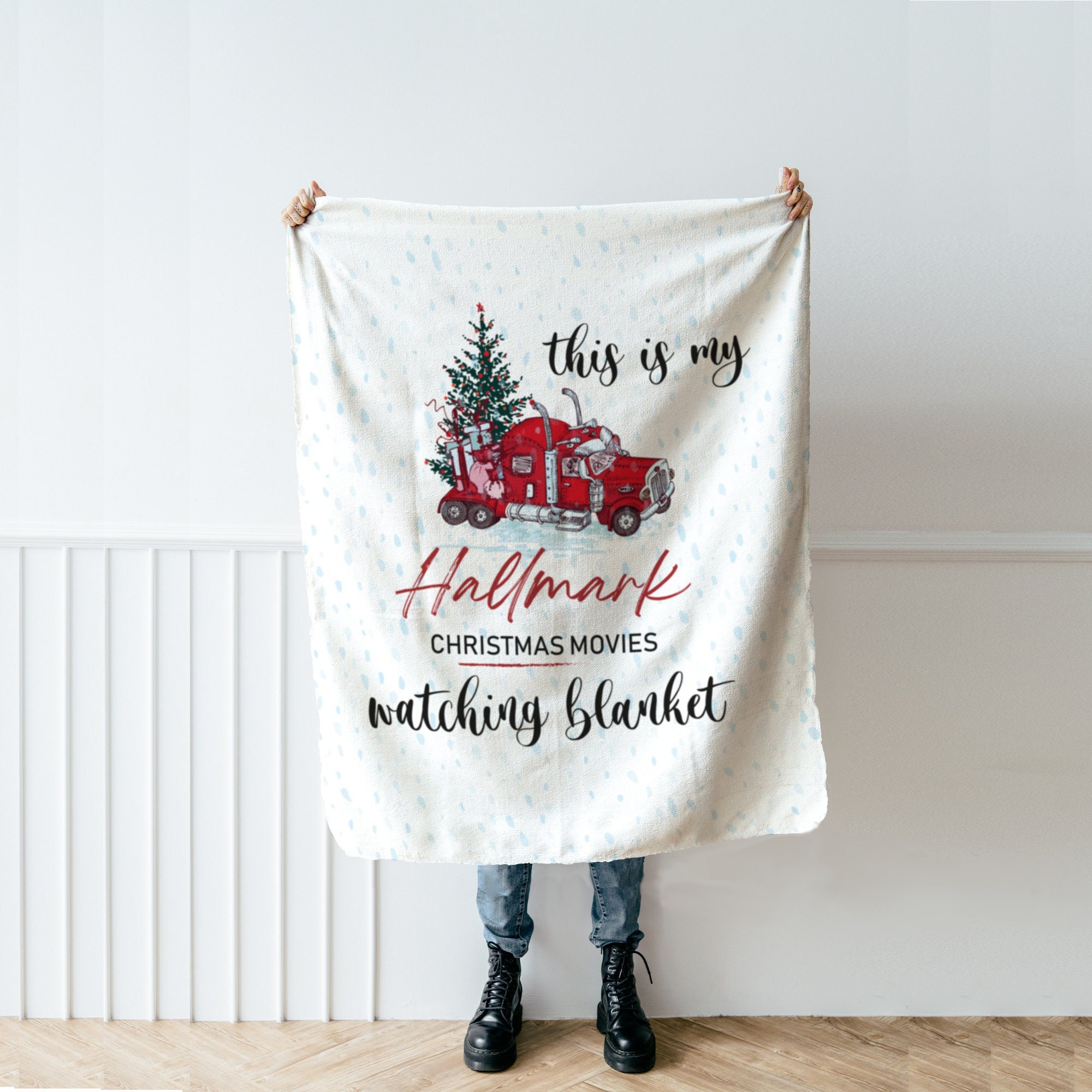 Hallmark Christmas Movie Blanket With Red Truck Etsy