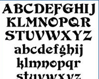 Alphabet Pattern - Duvall, 4 inch - Calligraphy Font, Printable Template, Digital Download